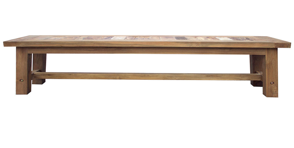 Teak Wood Backless Bench - From Where - 