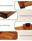 Teak Wood Bathroom Mat - From Where - 