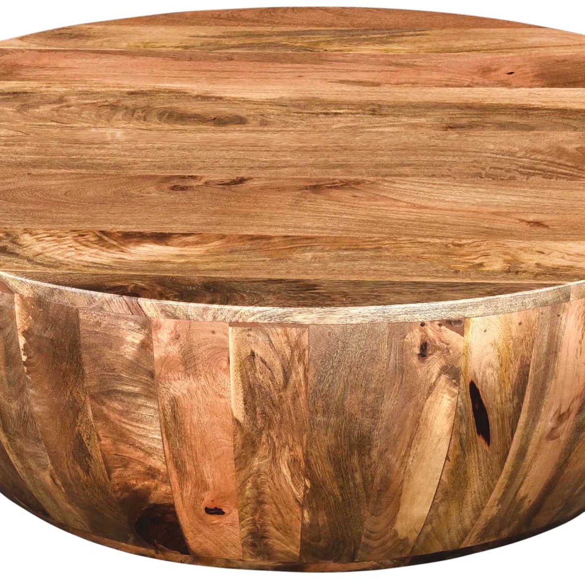 Teasdale Solid Wood Drum Coffee Table - From Where - 