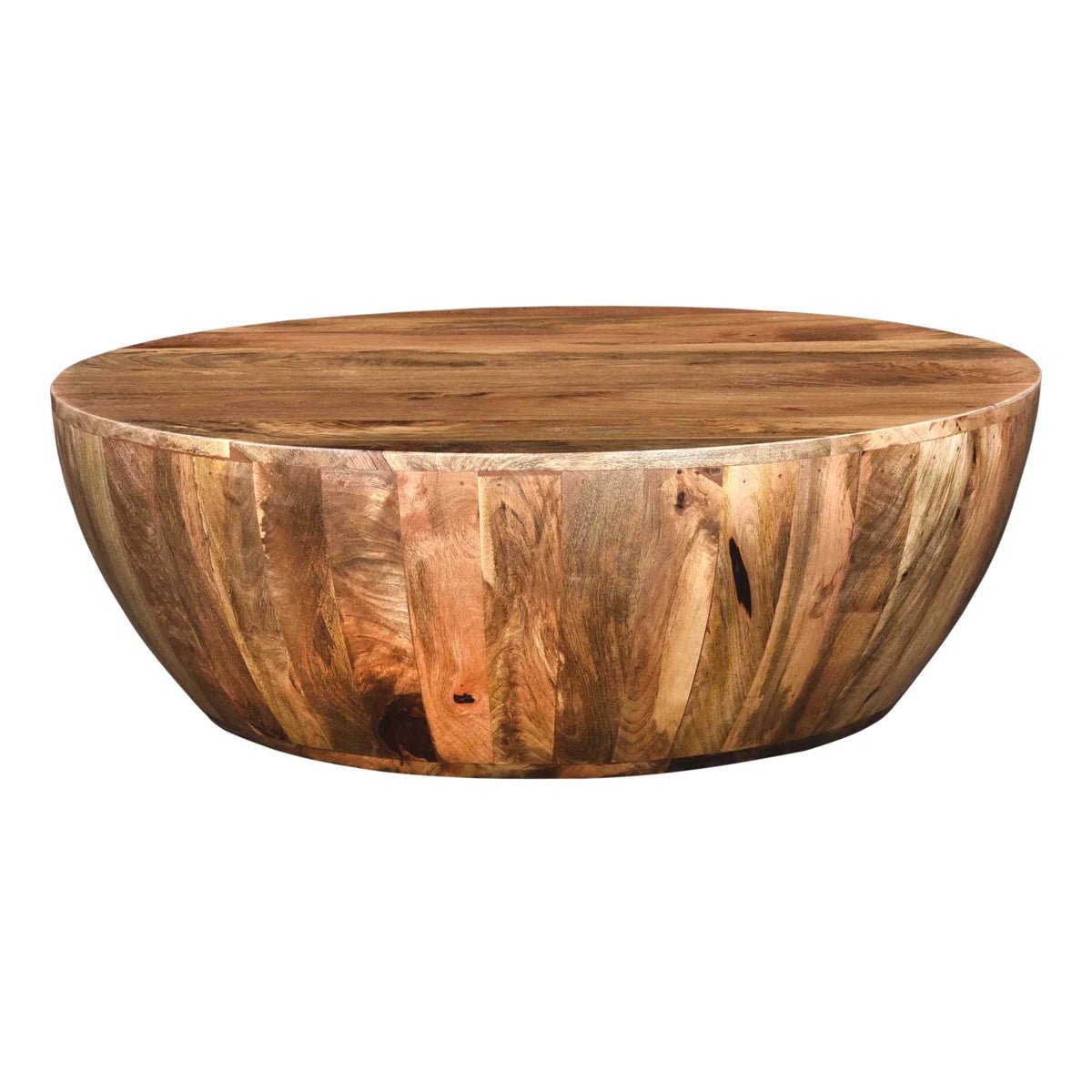 Teasdale Solid Wood Drum Coffee Table - From Where - 