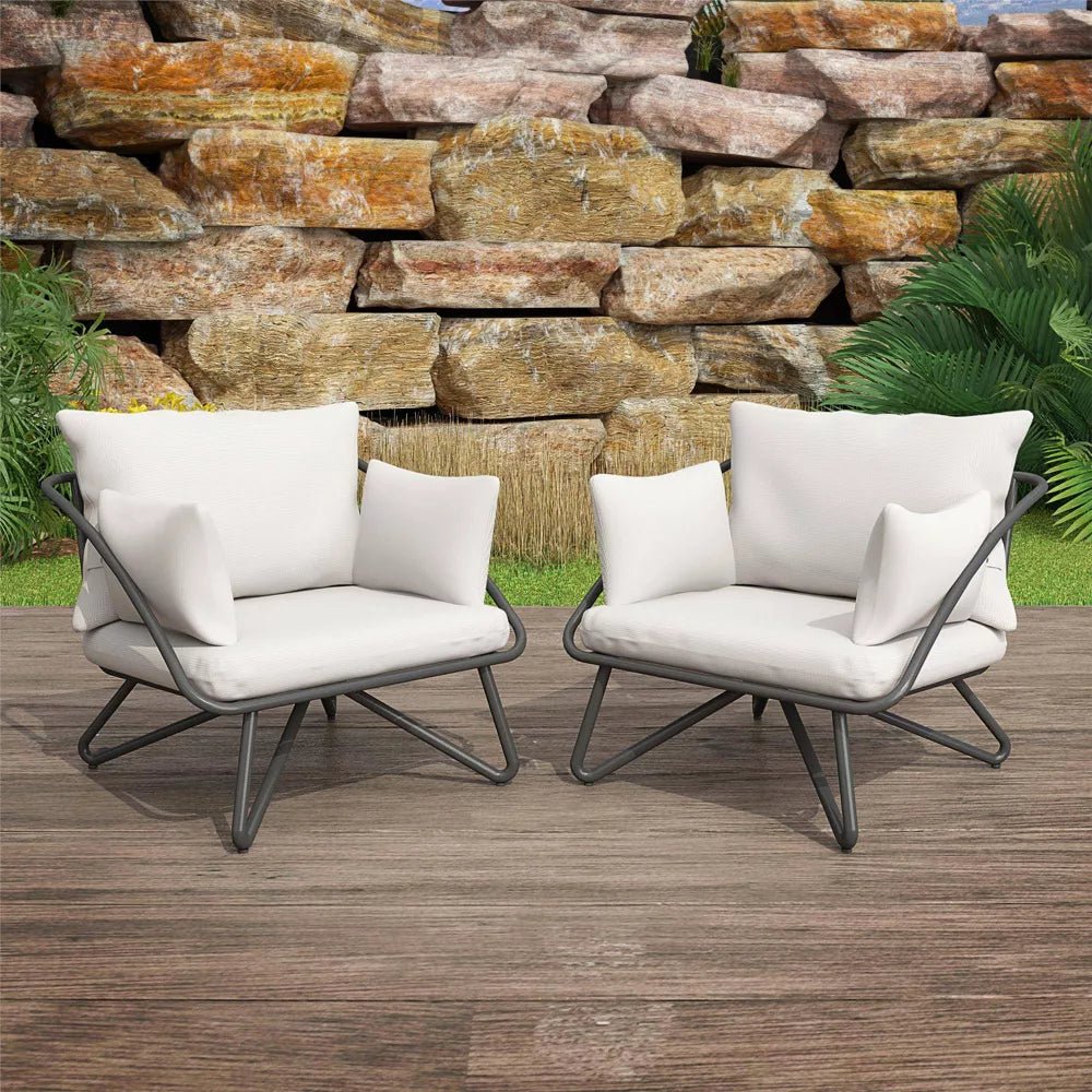 Teddi Outdoor Lounge Chairs (Set of 2) - From Where - 