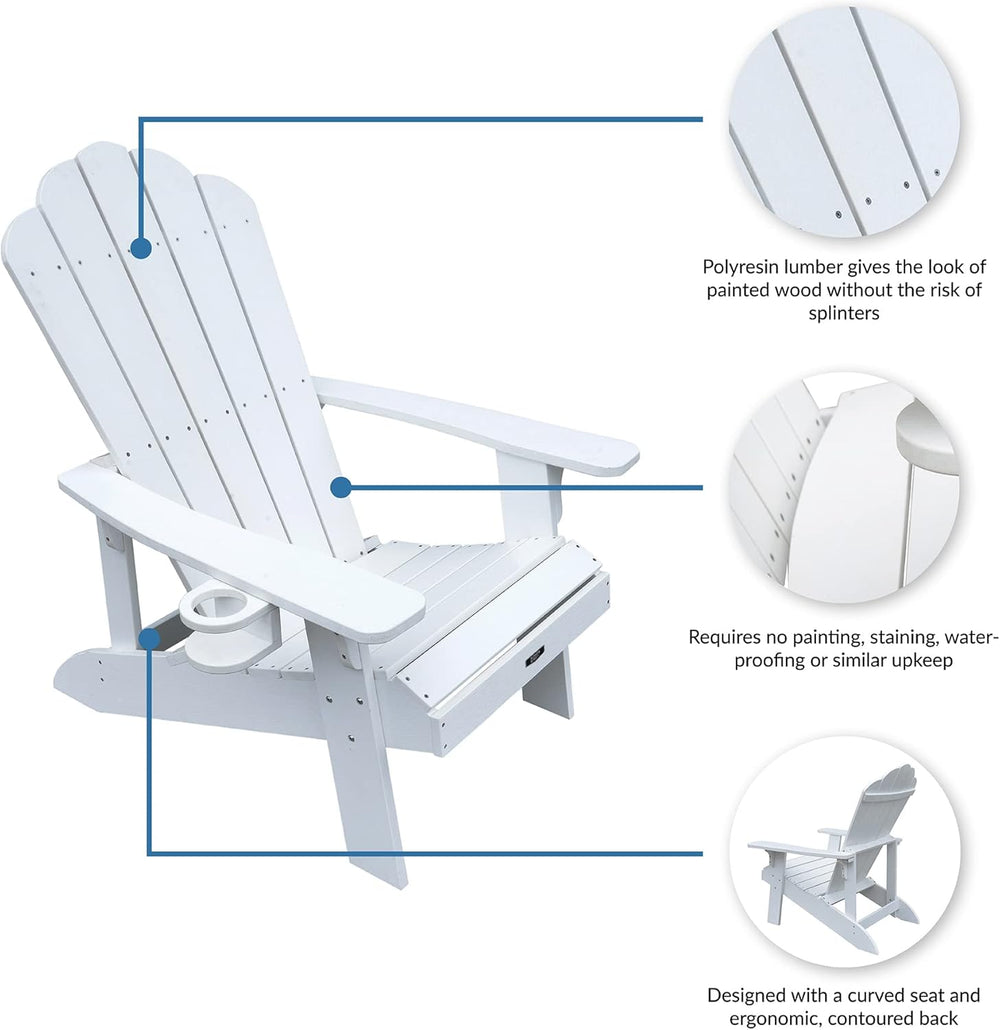 Tek - Wood White Adirondack Chair - From Where - 