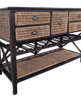 Terranova Moza Wicker Antique Brown Server - From Where - 