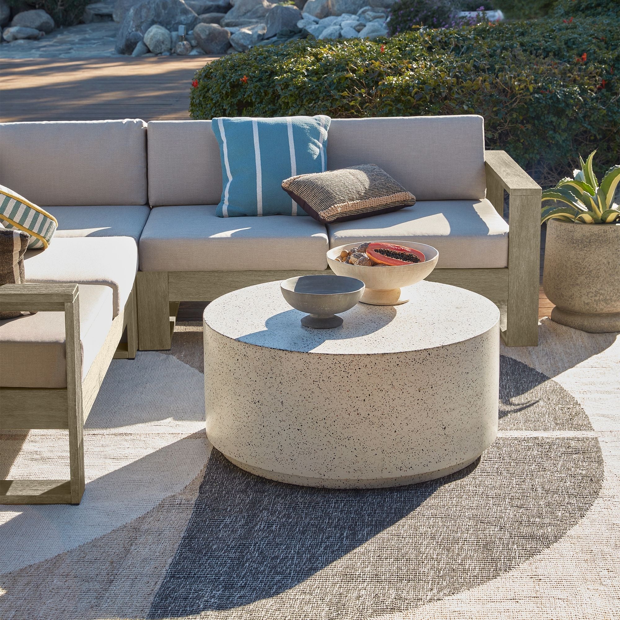 Terrazzo Drum Outdoor Coffee Table - From Where - 