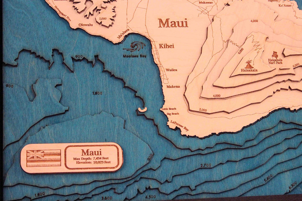 The Island of Maui 3D Map - From Where - 