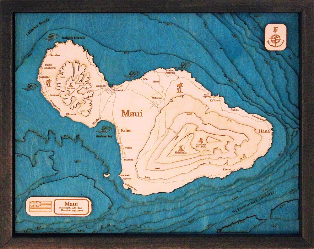 The Island of Maui 3D Map - From Where - 