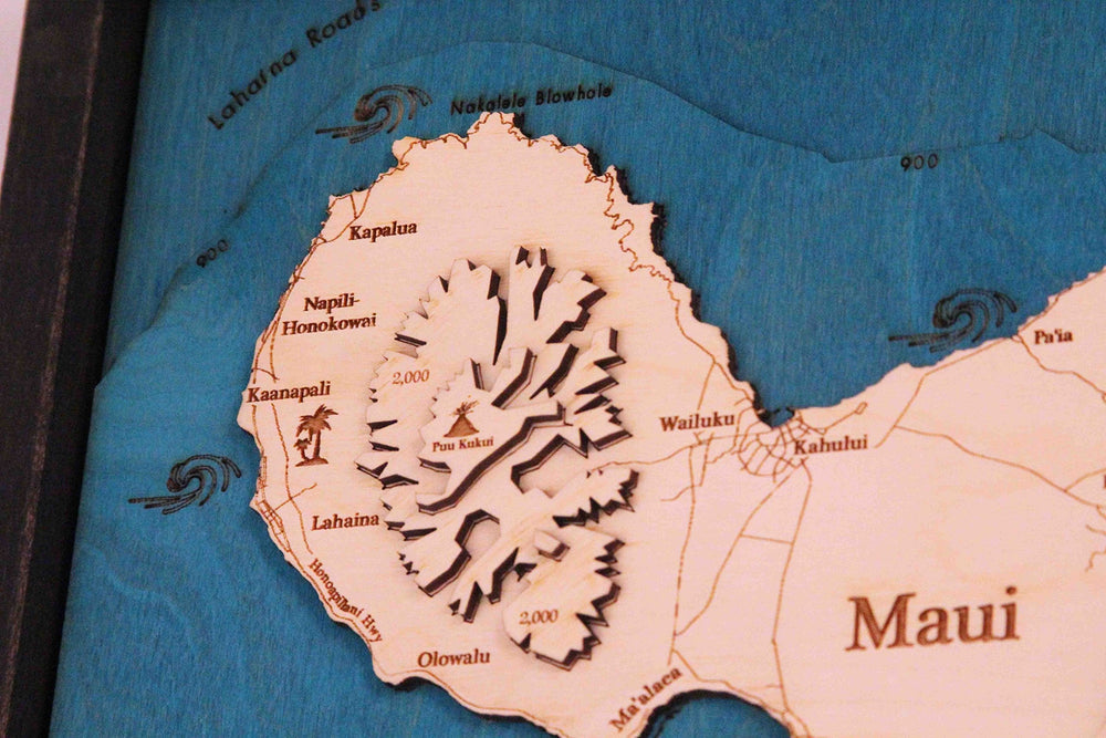The Island of Maui 3D Map - From Where - 