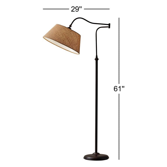 Theodora Swing Arm Floor Lamp - From Where - 