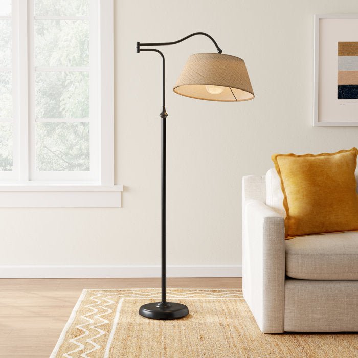 Theodora Swing Arm Floor Lamp - From Where - 