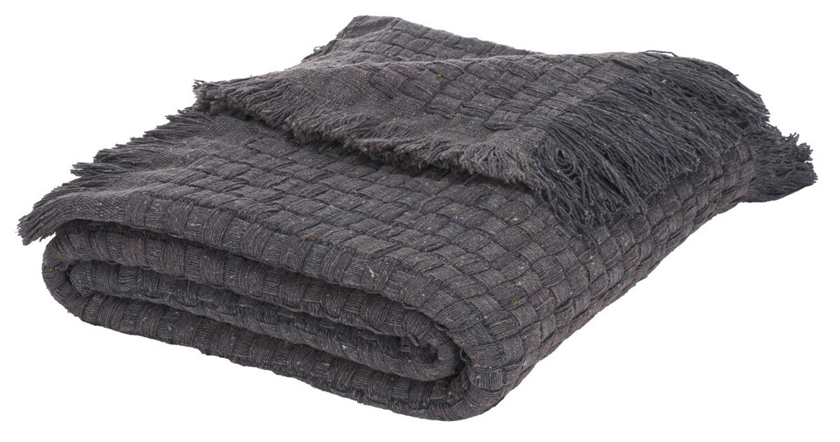 Inaya, 51" X 67", Grey, Cotton Throw- THR5002C-5167