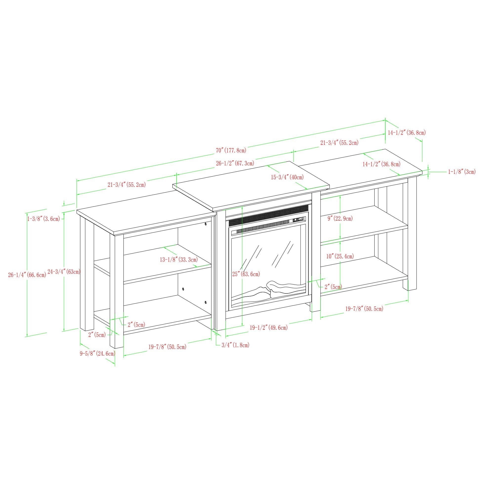 Tiered Wood Fireplace TV Stand - From Where - 