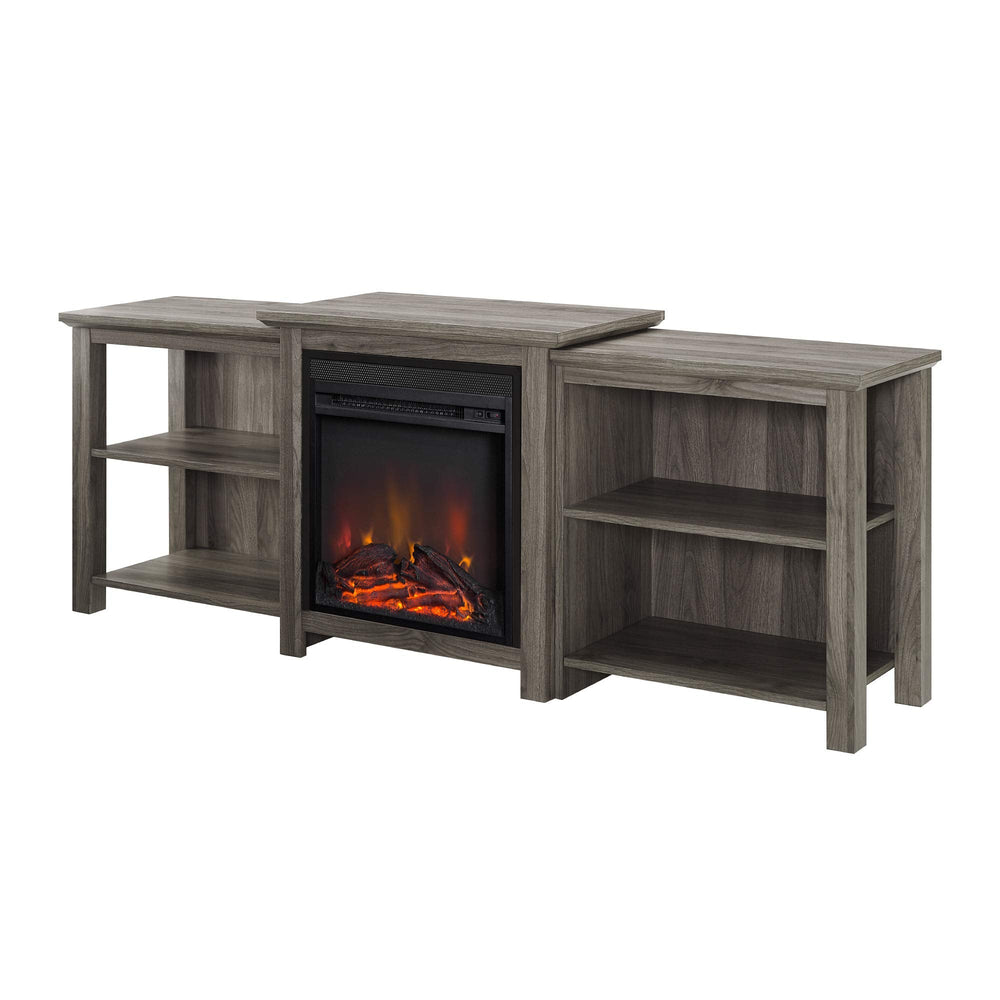 Tiered Wood Fireplace TV Stand - From Where - 