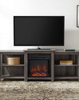 Tiered Wood Fireplace TV Stand - From Where - 