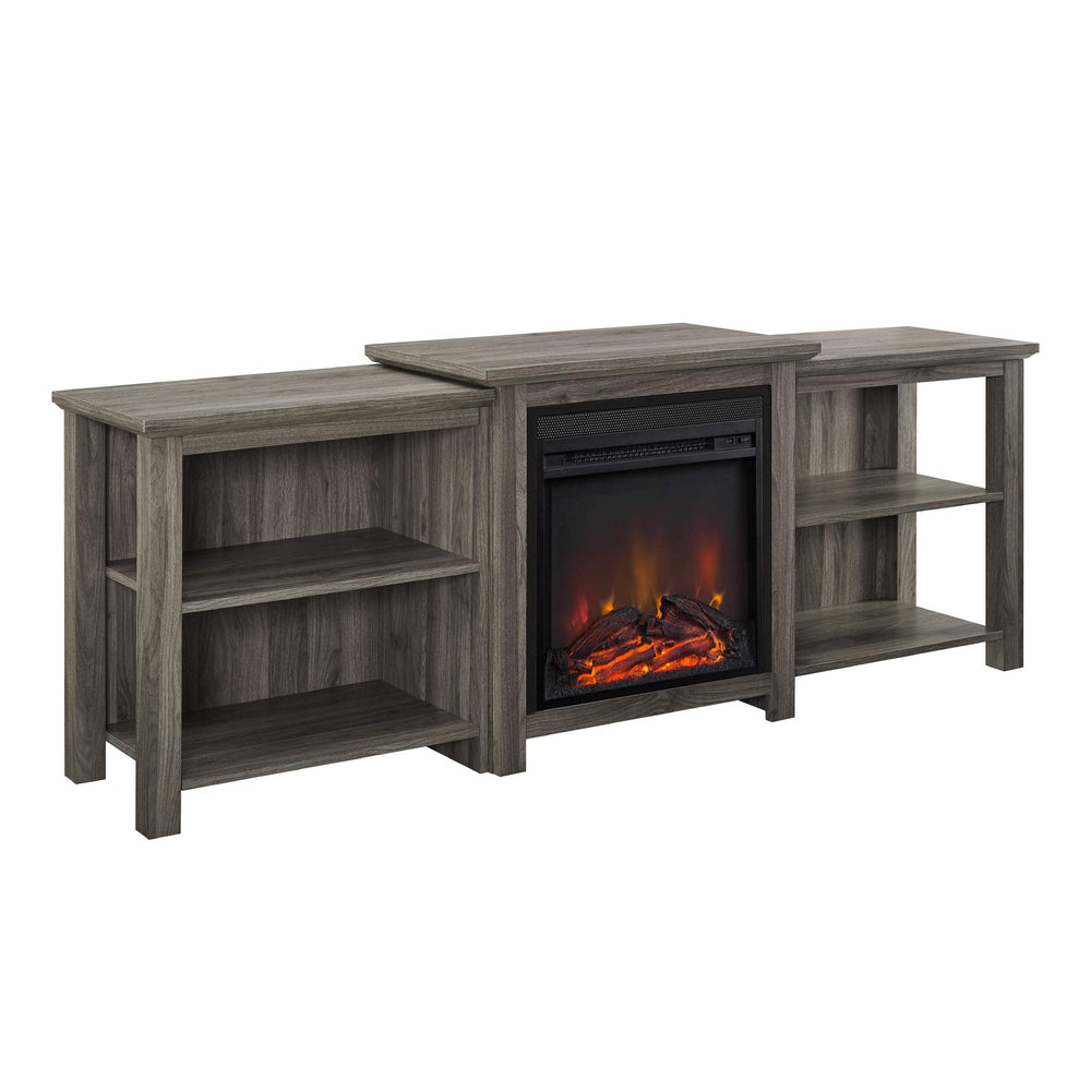 Tiered Wood Fireplace TV Stand - From Where - 