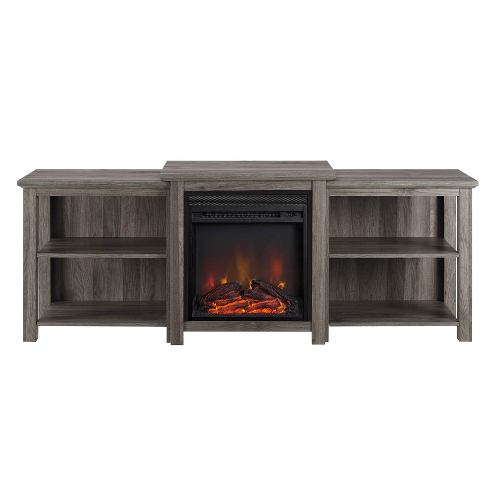 Tiered Wood Fireplace TV Stand - From Where - 
