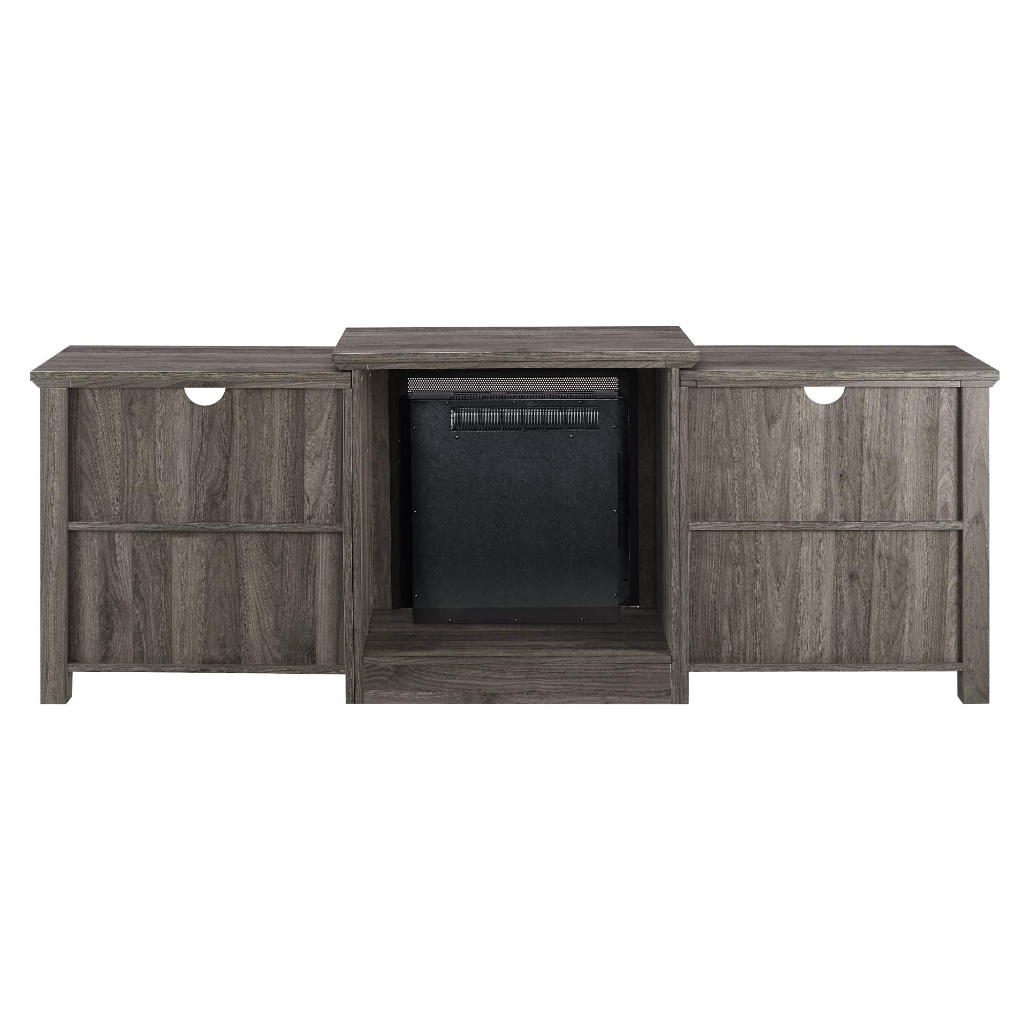 Tiered Wood Fireplace TV Stand - From Where - 