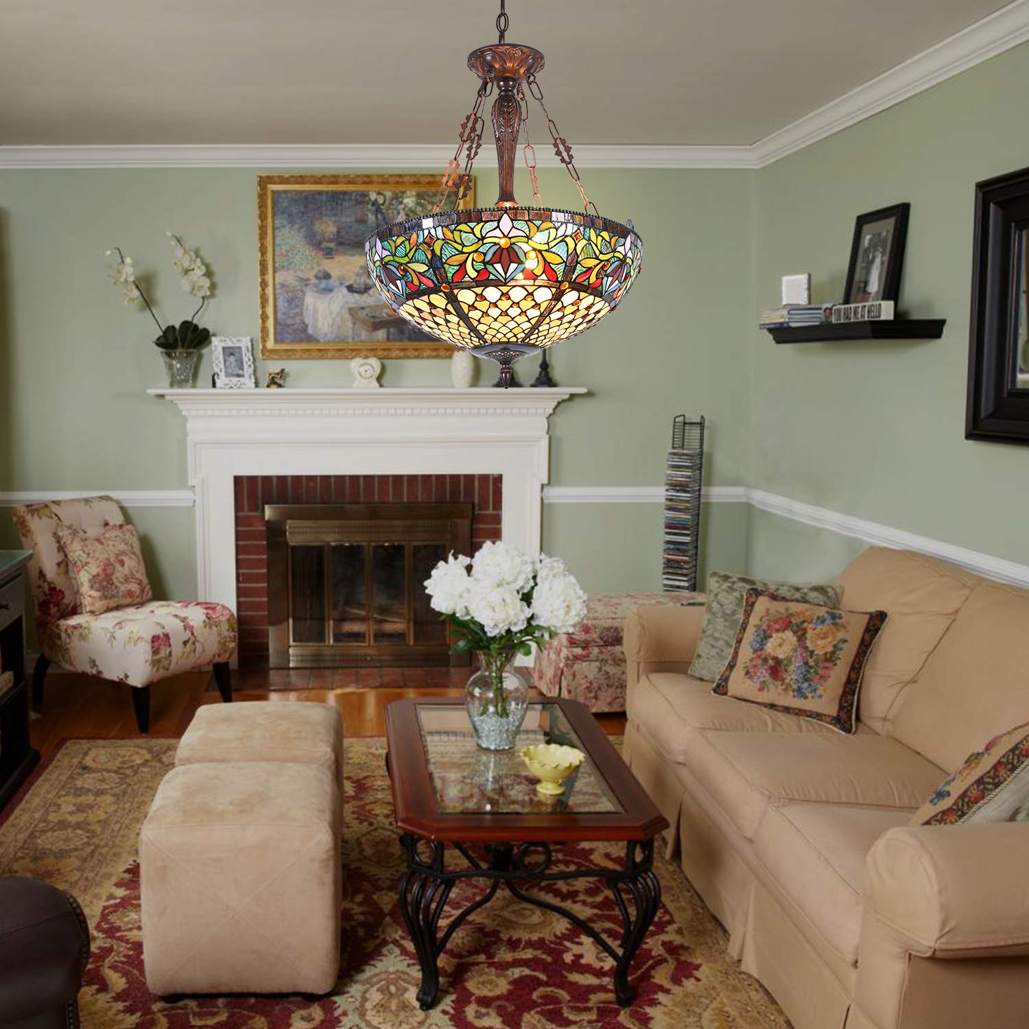 Tiffany Stained Glass Chandelier - From Where - 
