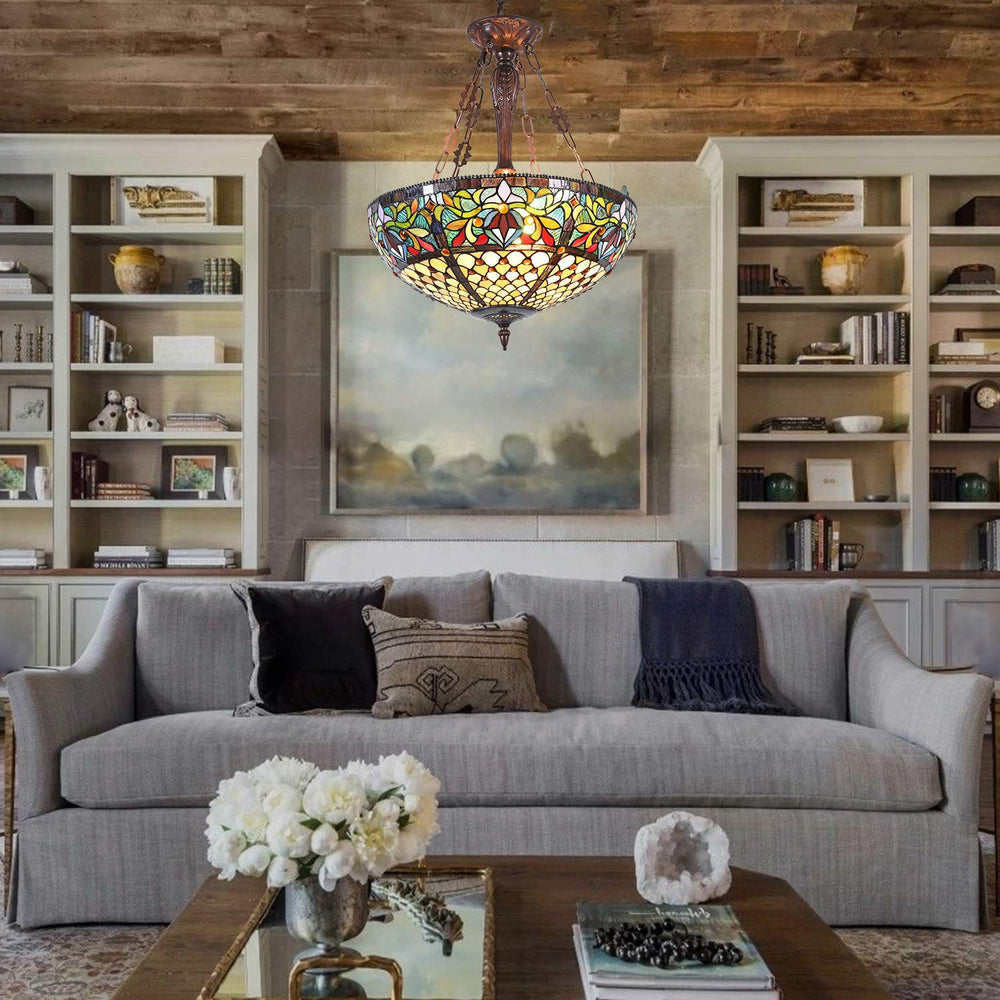 Tiffany Stained Glass Chandelier - From Where - 
