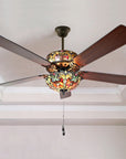 Tiffany Style Stained Glass Halston Ceiling Fan - From Where - 