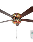 Tiffany Style Stained Glass Halston Ceiling Fan - From Where - 