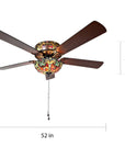 Tiffany Style Stained Glass Halston Ceiling Fan - From Where - 