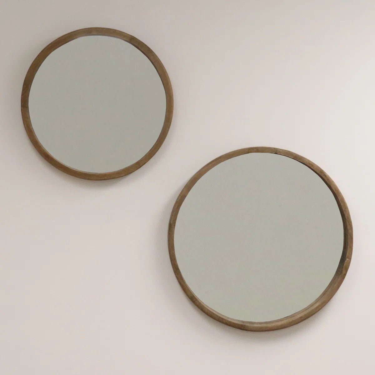 Tillia Wood Round Wall Mirror - From Where - 