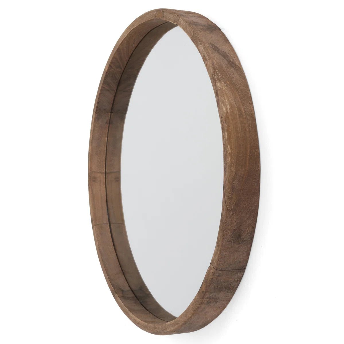 Tillia Wood Round Wall Mirror - From Where - 