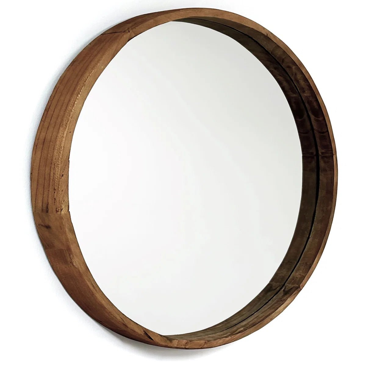 Tillia Wood Round Wall Mirror - From Where - 