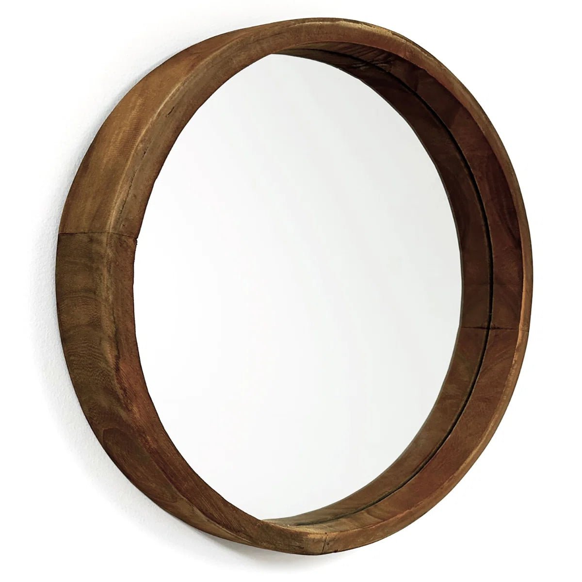Tillia Wood Round Wall Mirror - From Where - 