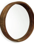 Tillia Wood Round Wall Mirror - From Where - 