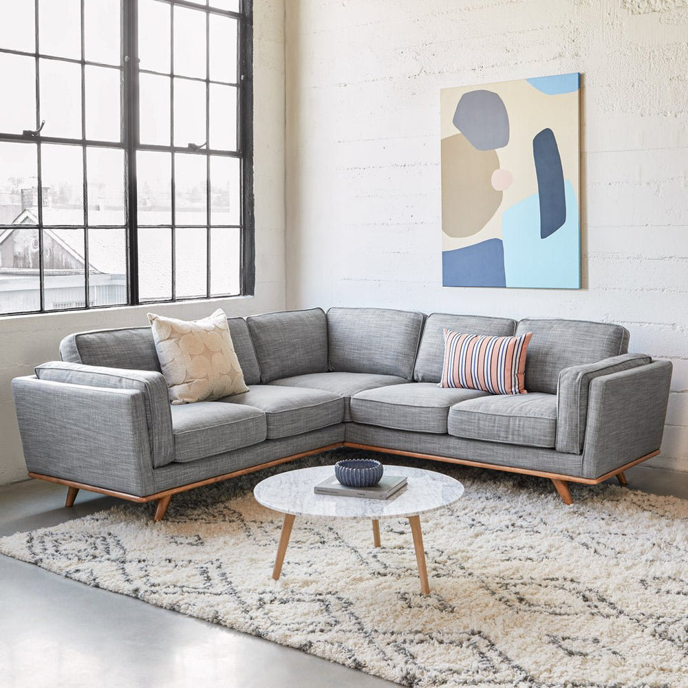 Timber 93 Corner Sectional Pebble Gray - From Where - 