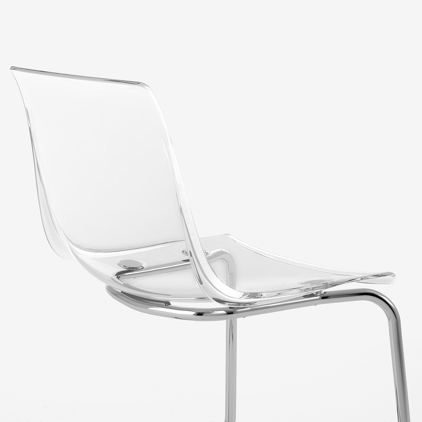 TOBIAS chair, clear/chrome plated