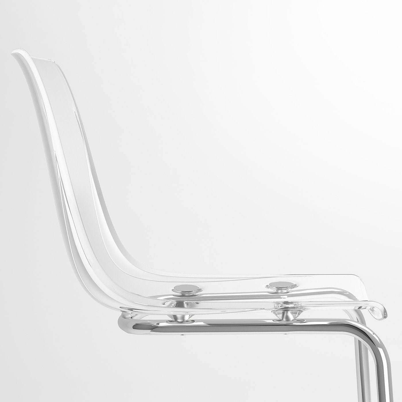 TOBIAS chair, clear/chrome plated