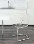 TOBIAS chair, clear/chrome plated