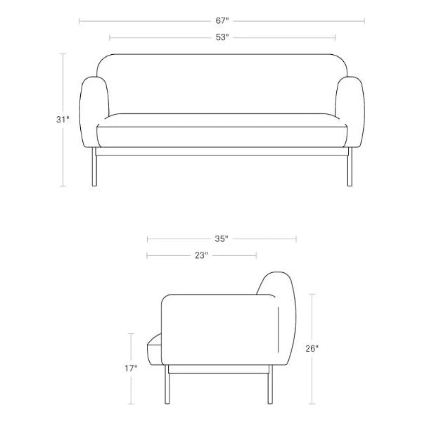 Tomato Velvet Studio Sofa - From Where - 