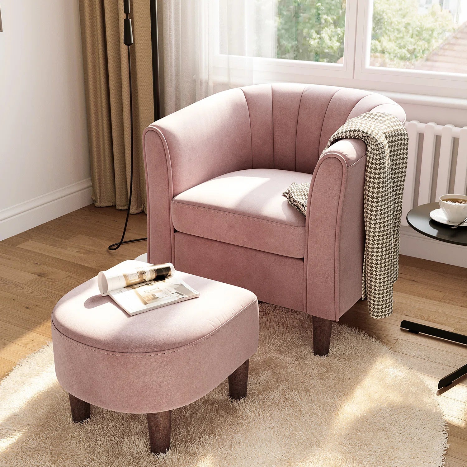 Torrence Barrel Chair with Ottoman - From Where - 