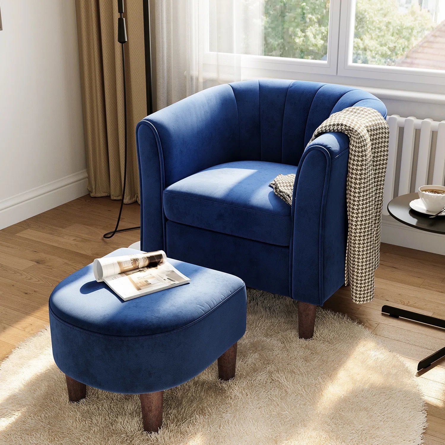 Torrence Barrel Chair with Ottoman - From Where - 