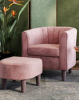 Torrence Barrel Chair with Ottoman - From Where - 