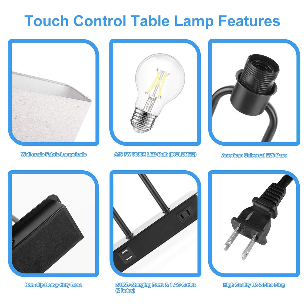 Touch Control Nightstand Table Lamp - From Where - 