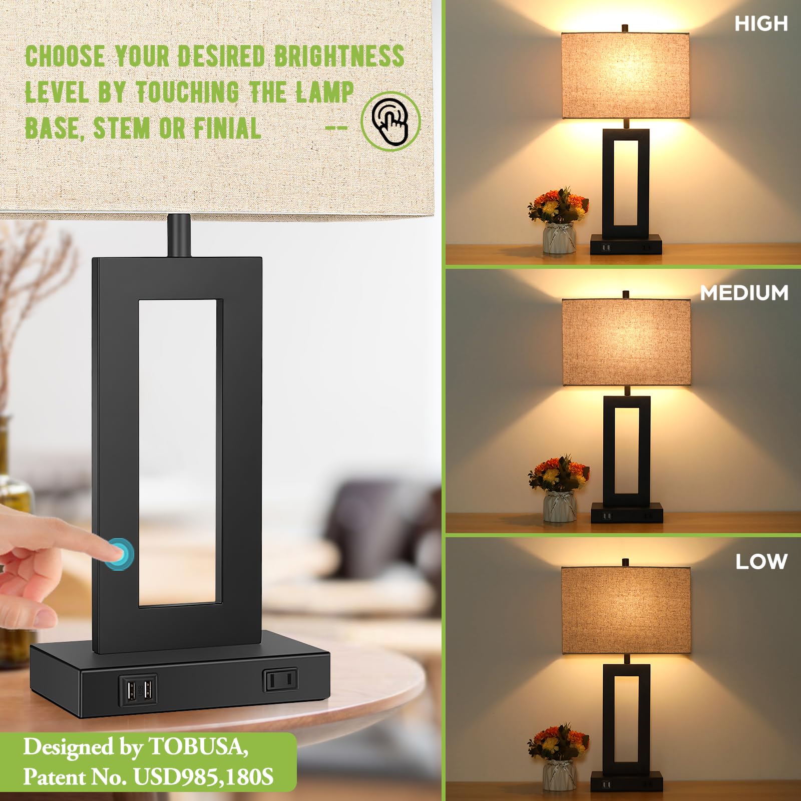 Touch Control Table Lamp (Set of 2) - From Where - 