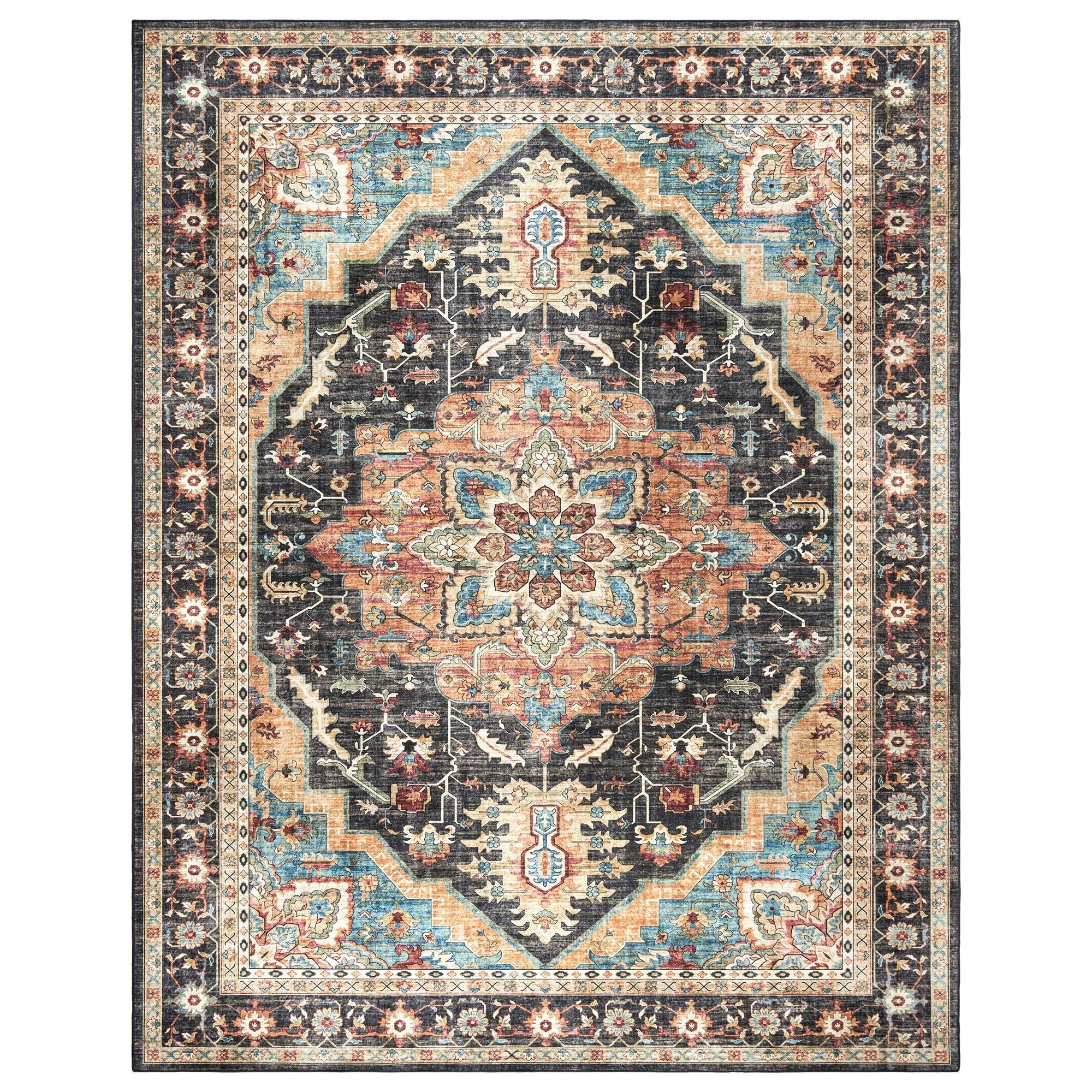 Traditional Medallion Print Area Rug - From Where - 