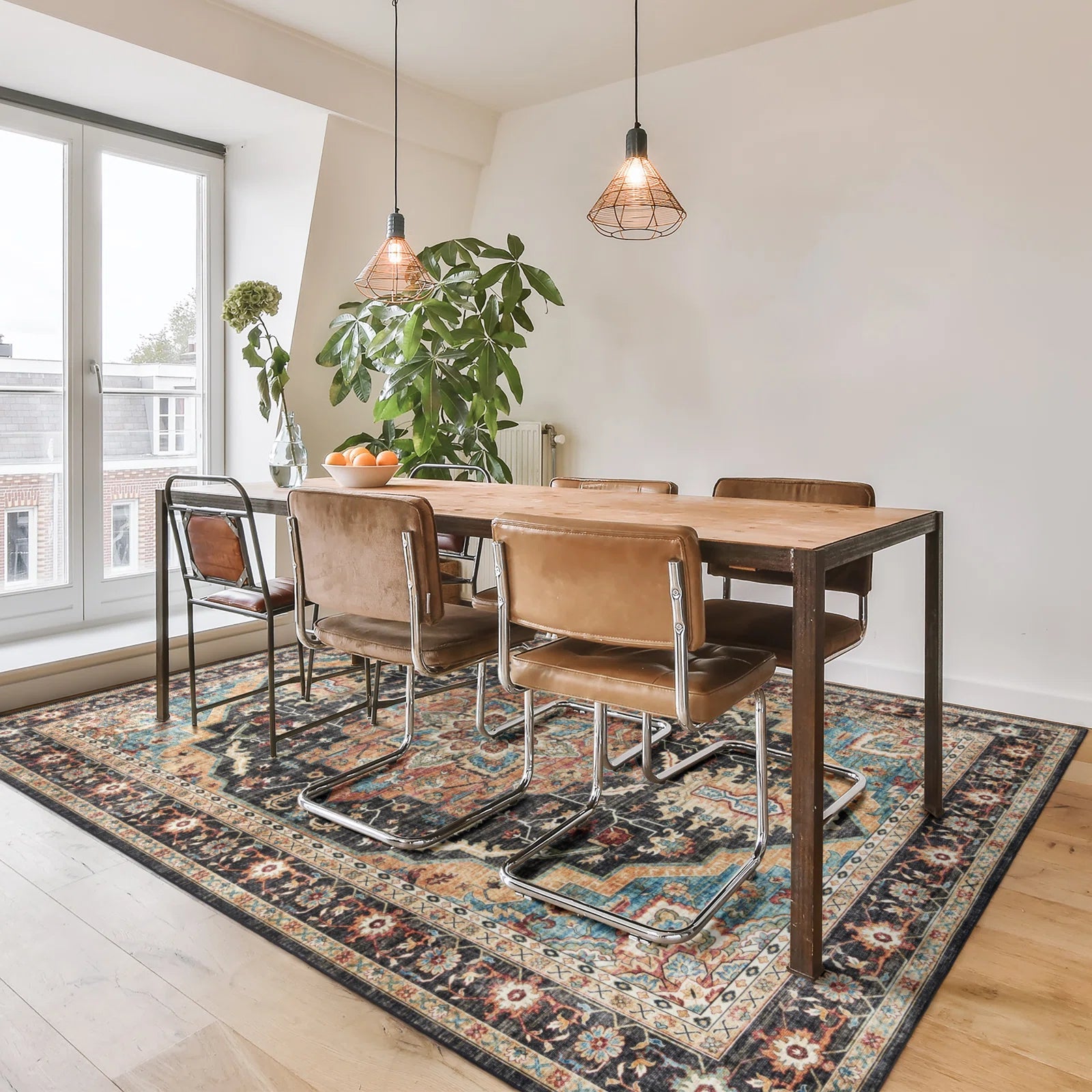 Traditional Medallion Print Area Rug - From Where - 