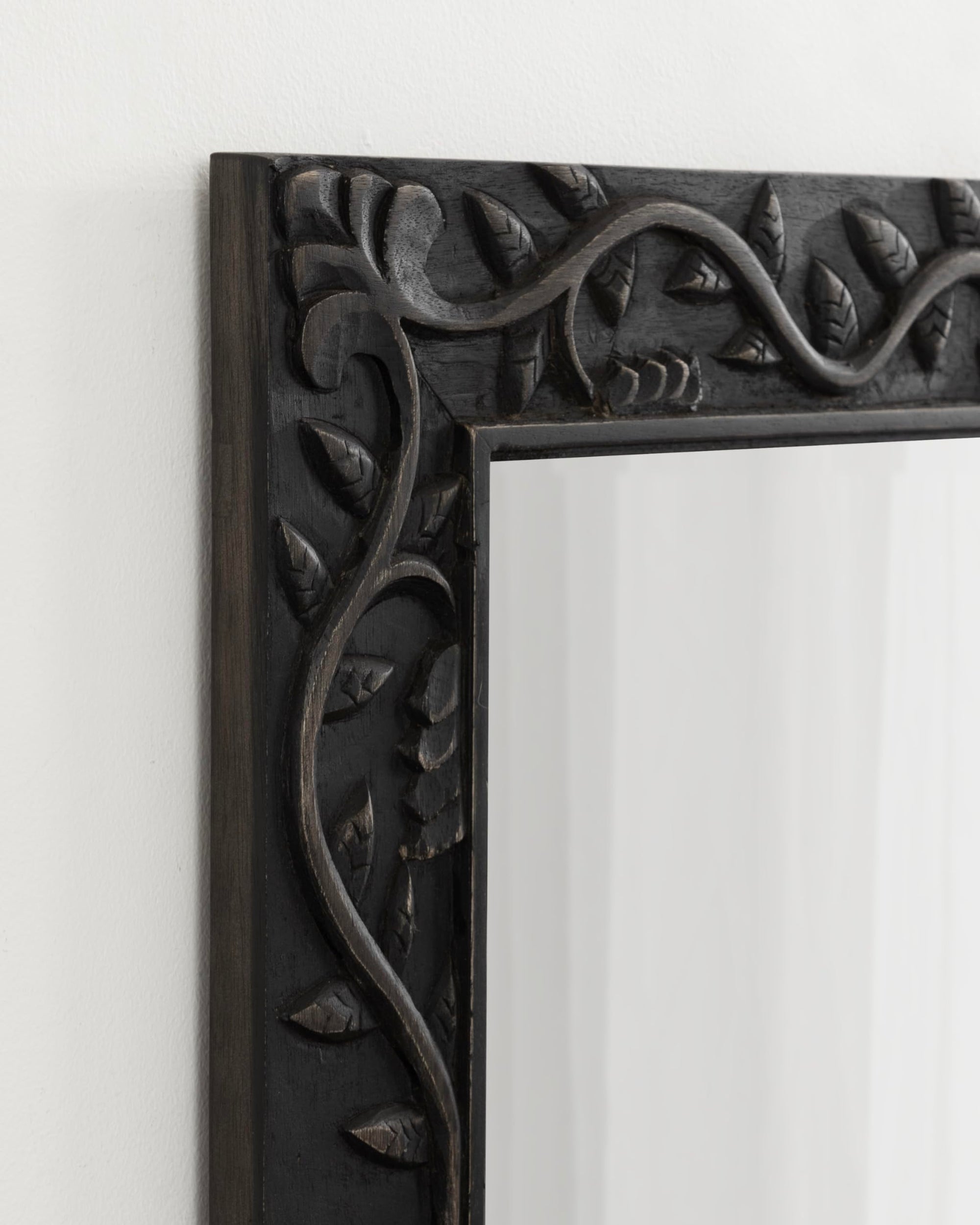 Traditional Rectangle Carved Wood Mirror - From Where - 