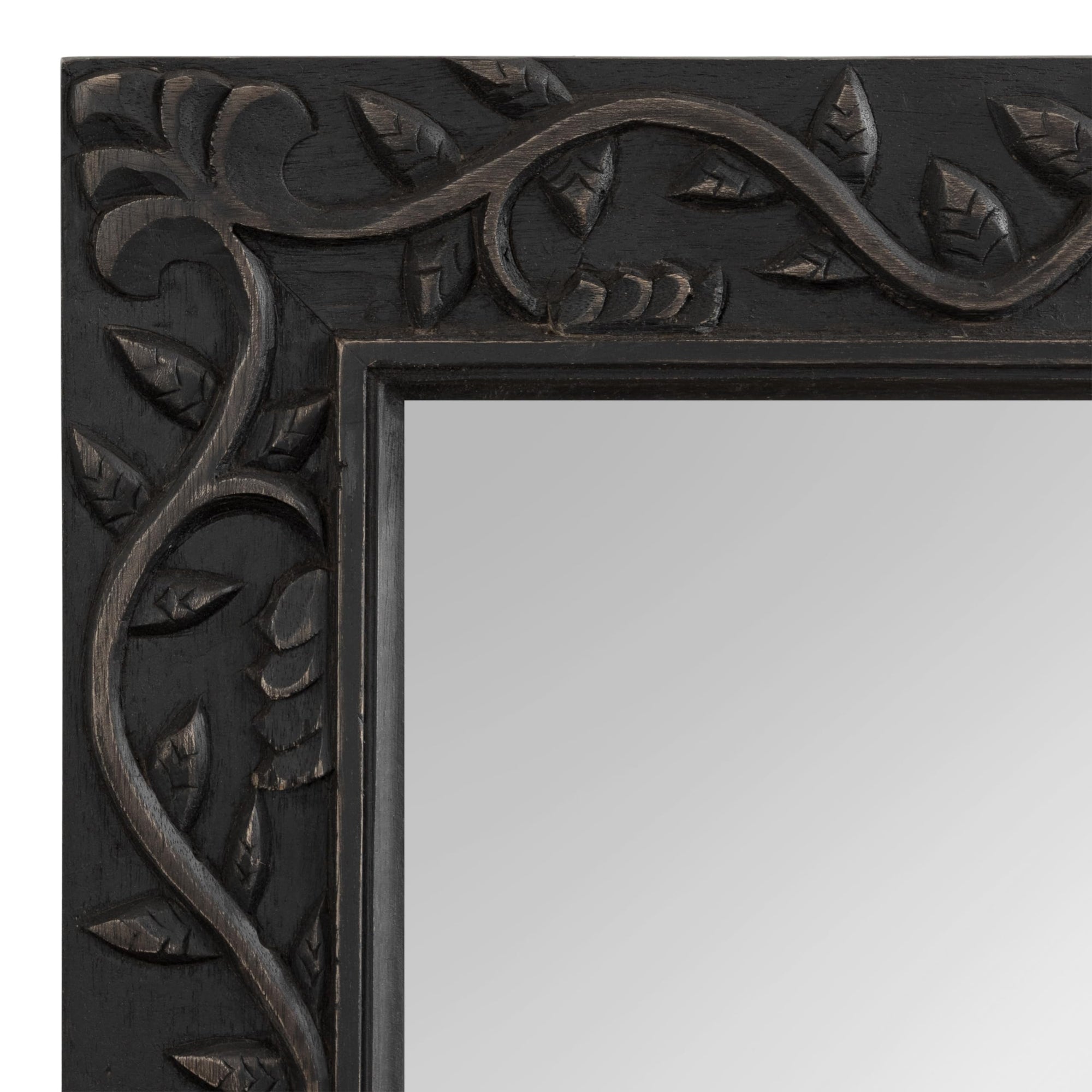 Traditional Rectangle Carved Wood Mirror - From Where - 