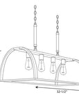 Trestle 4 - Light Iron Chandelier - From Where - 