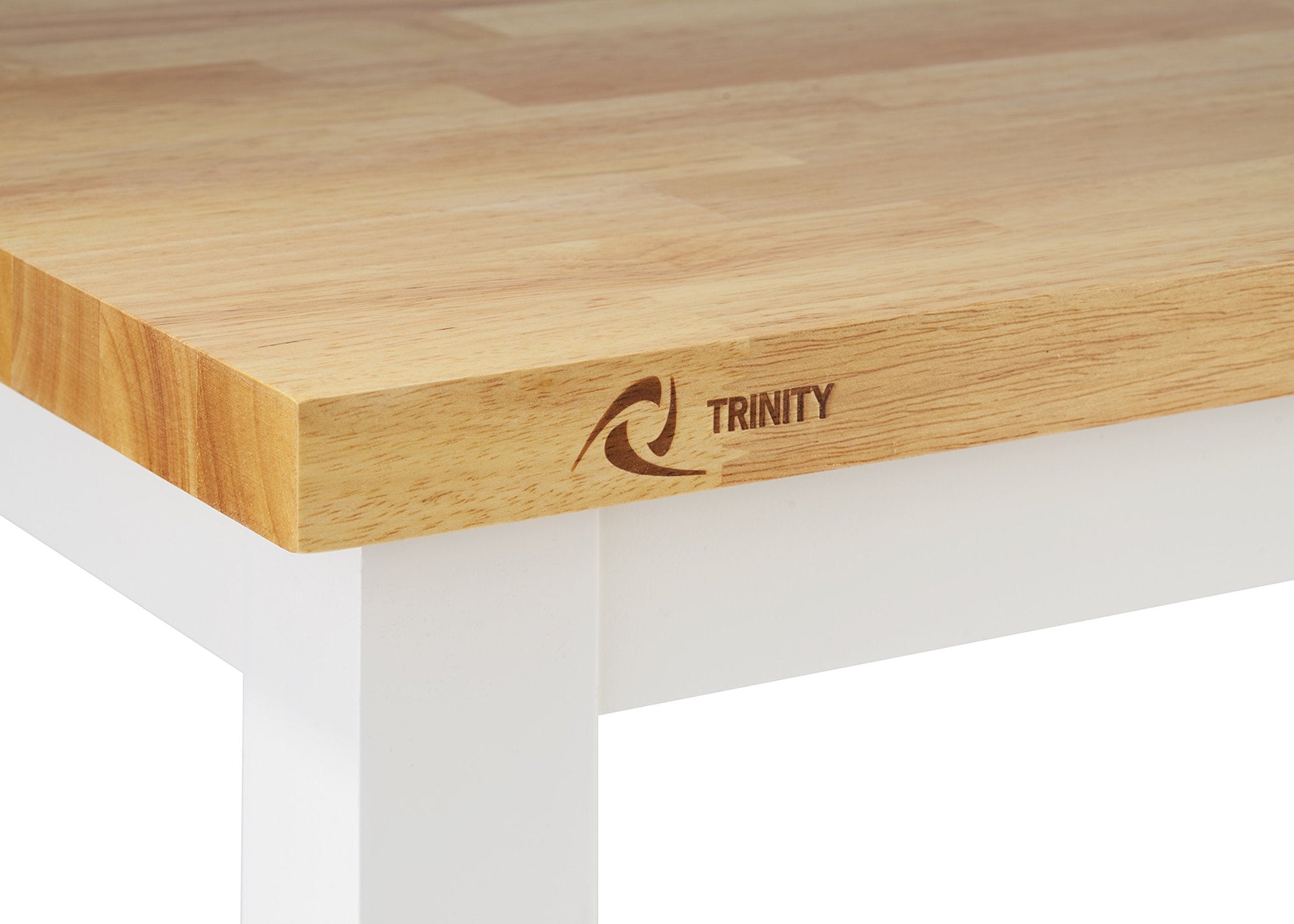 TRINITY 30 - Inch Wood Kitchen Coffee Cart with Wheels, Two Shelves, and Rubberwood Work Surface for Kitchen Storage and Food Preparation, 30” W x 18” D x 35” H - From Where - 