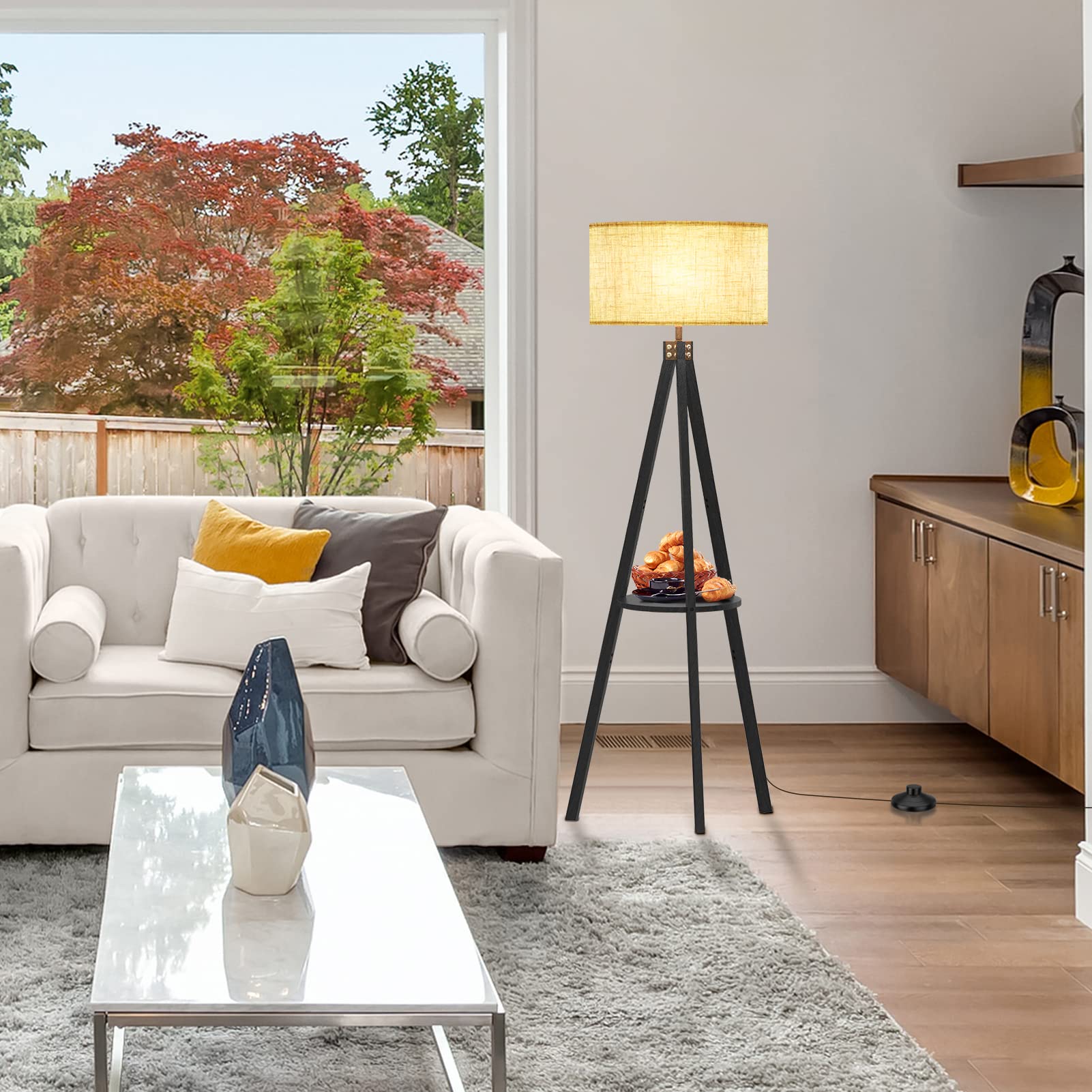 Tripod Floor Lamp with Shelf - From Where - 