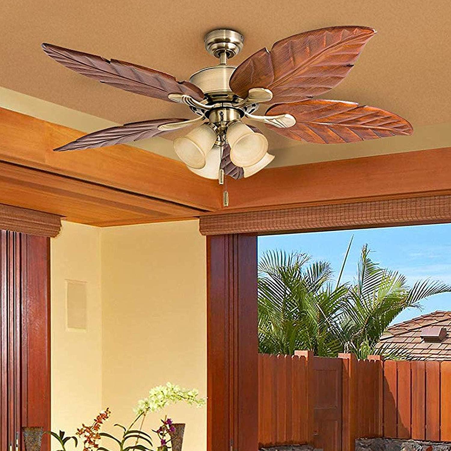 Tropical LED Ceiling Fan with Light - From Where - 