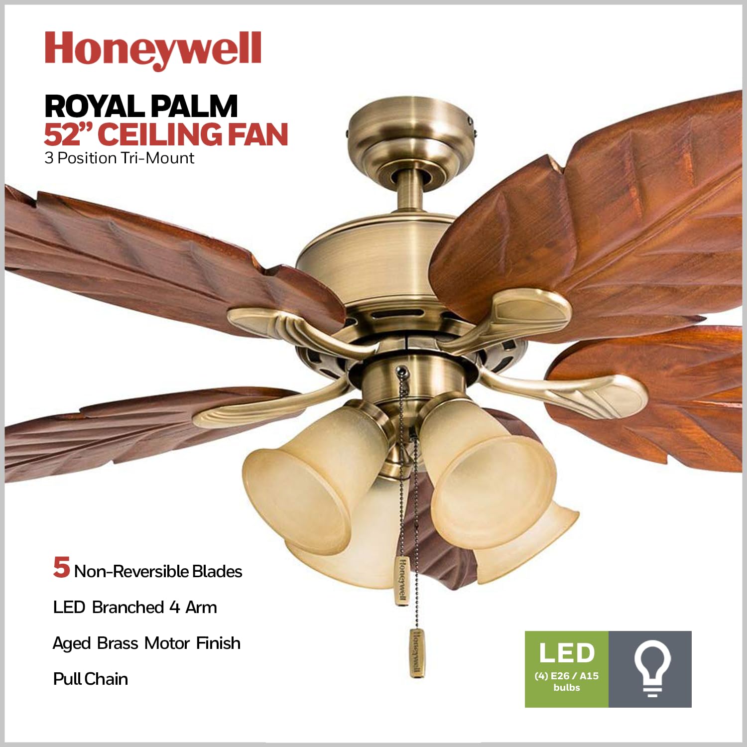 Tropical LED Ceiling Fan with Light - From Where - 