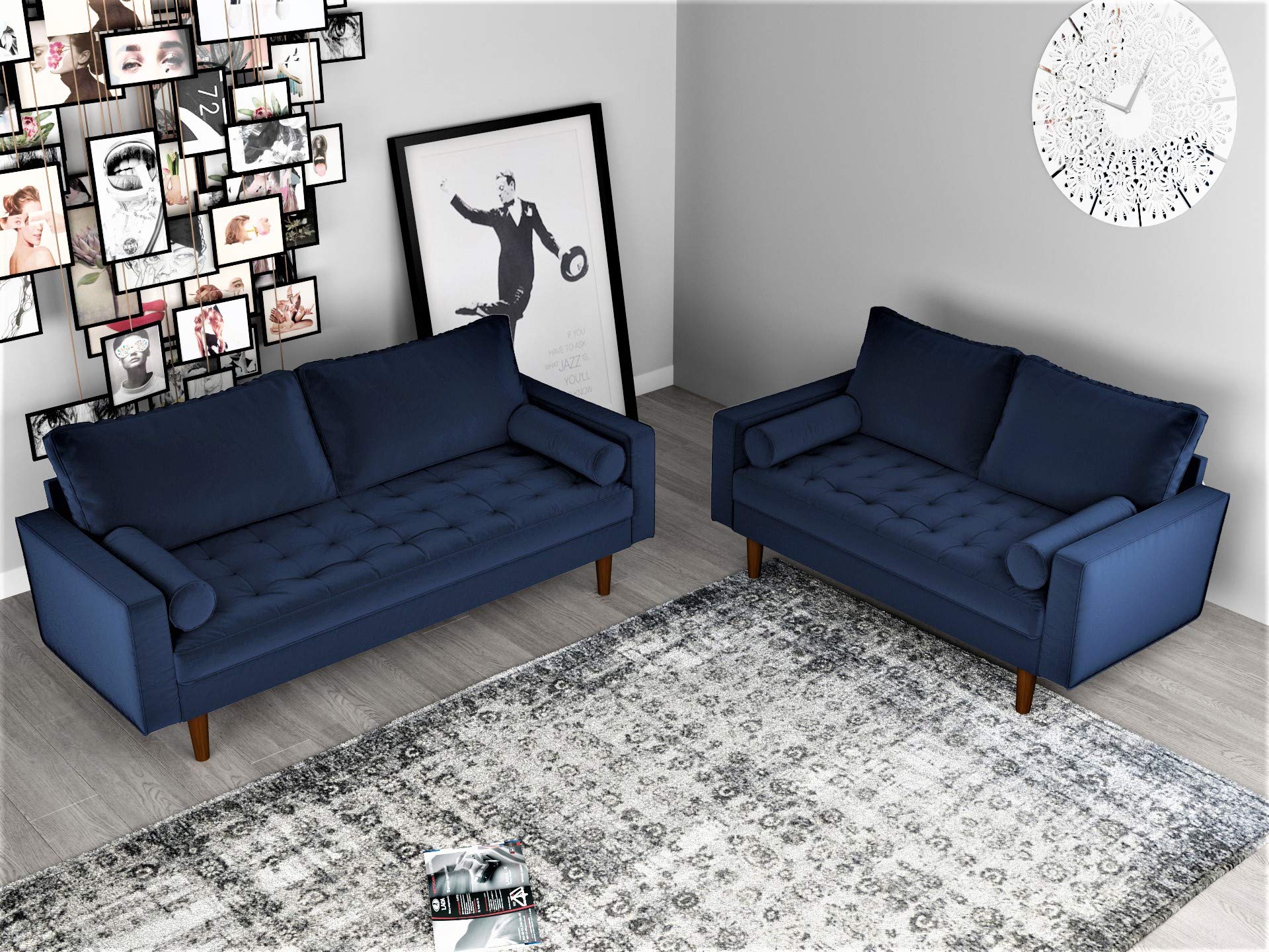 Tufted Velvet Loveseat Sofa - From Where - 